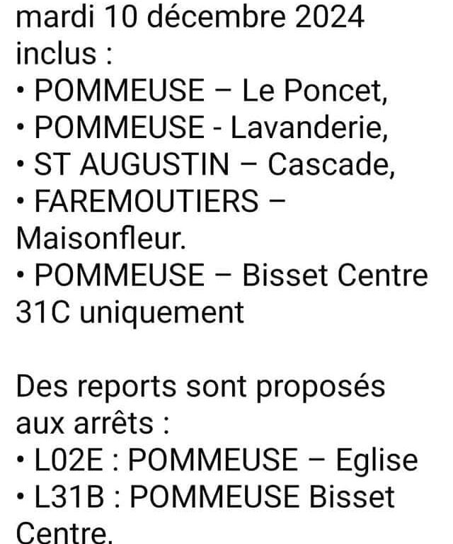 Arr&ecirc;ts de bus supprim&eacute;s lundi 9 et mardi 10 d&eacute;cembre