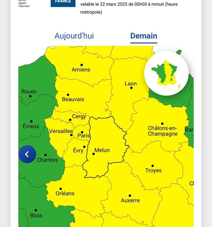 Vigilance jaune en Seine-et-Marne : orages attendus samedi 22 mars