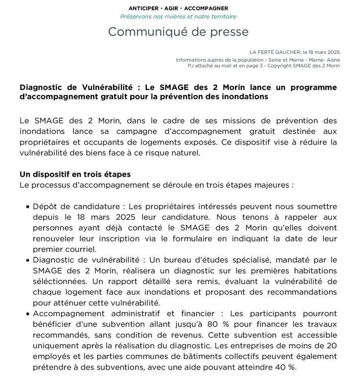 Diagnostic de vuln&eacute;rabilit&eacute; : inscriptions ouvertes au SMAGE