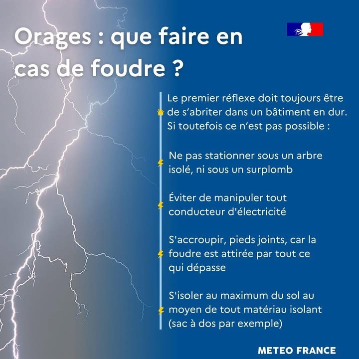 Orages et foudre : conseils de s&eacute;curit&eacute; essentiels