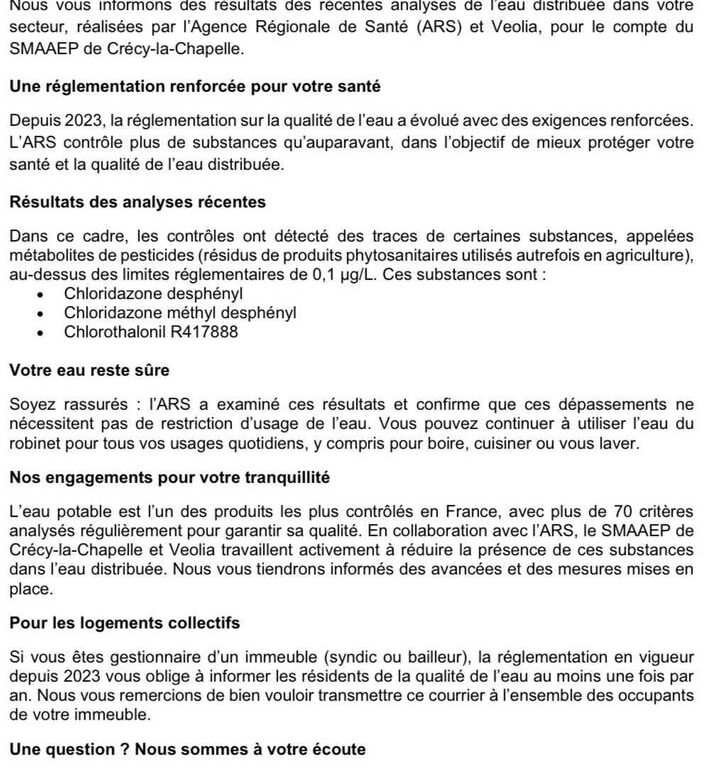 M&eacute;tabolites de pesticides dans l&rsquo;eau potable : analyse VigiCr&eacute;cy