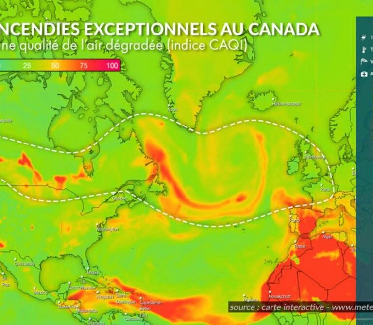 Qualit&eacute; de l&rsquo;air d&eacute;grad&eacute;e : fum&eacute;es canadiennes sur la France