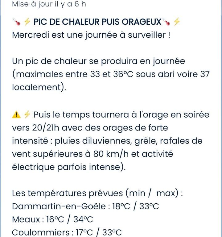 Vigilance orange orages : risques attendus demain