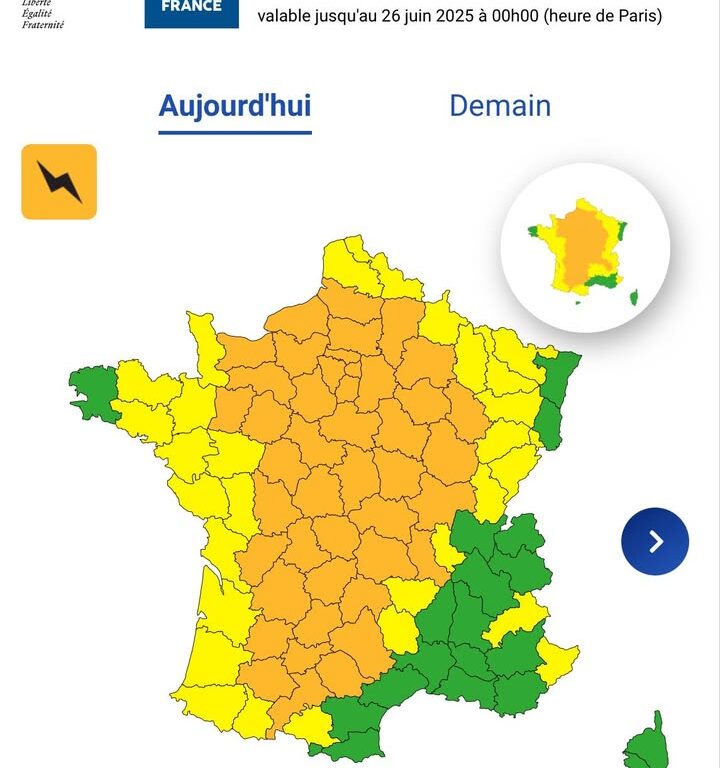Vigilance orange en Seine-et-Marne : orages pr&eacute;vus en fin d&rsquo;apr&egrave;s-midi