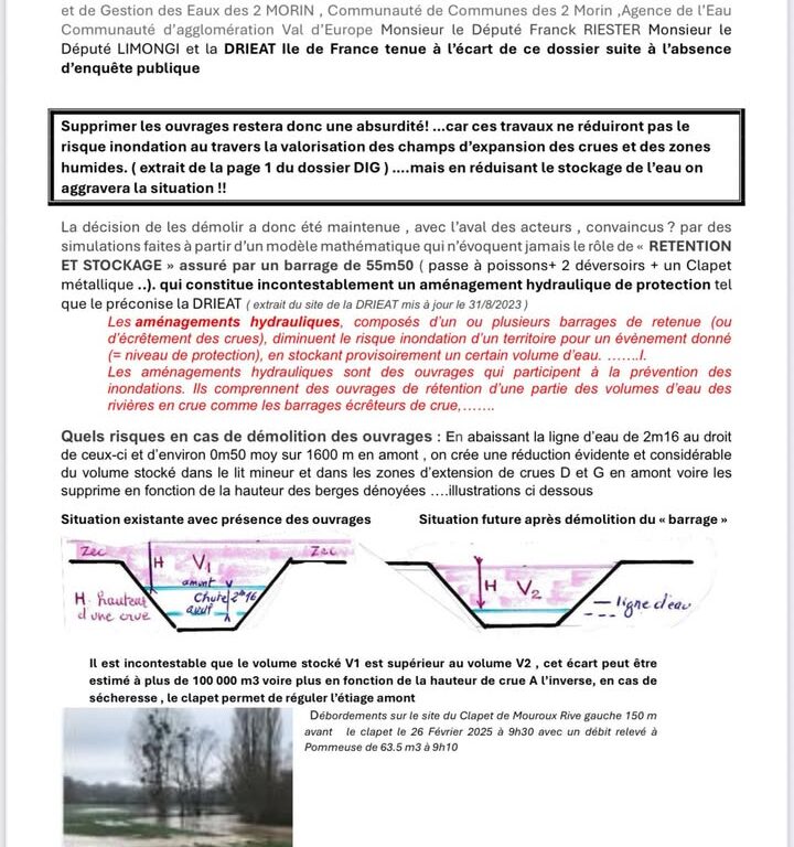 Destruction du clapet de Mouroux : d&eacute;bat citoyen sur la gestion hydraulique