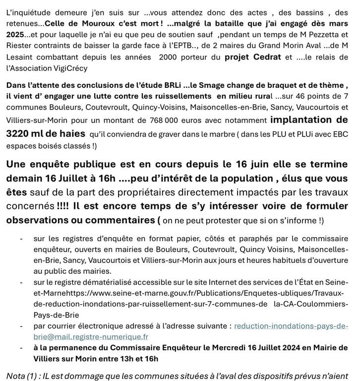 La parole aux habitants : message de Mr Cavuscens