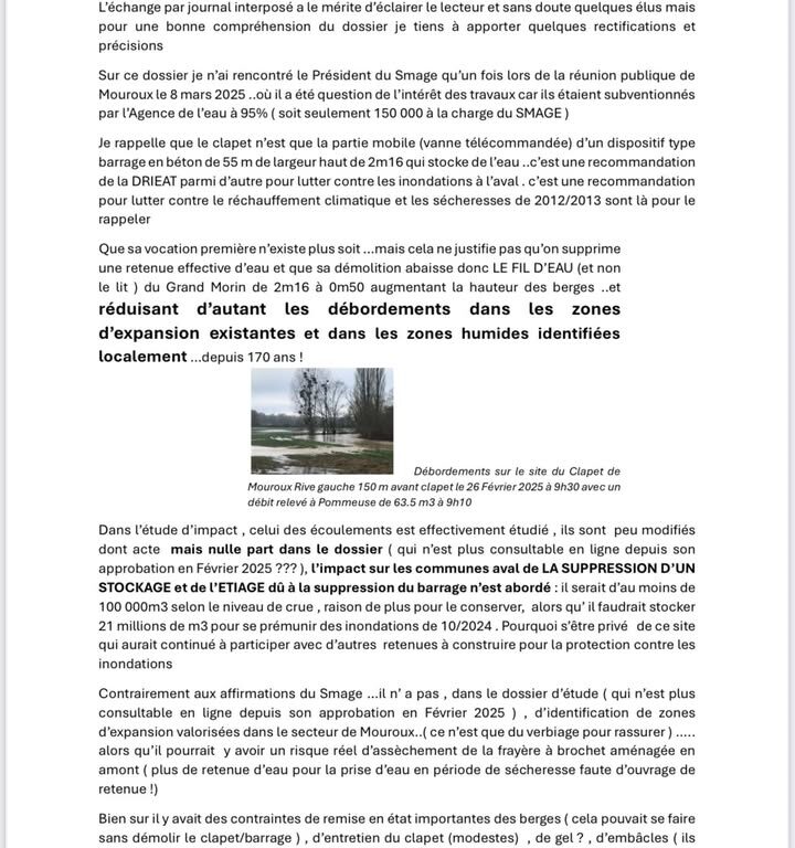 Pr&eacute;cisions d&rsquo;un habitant suite &agrave; l&rsquo;article du Pays Briard