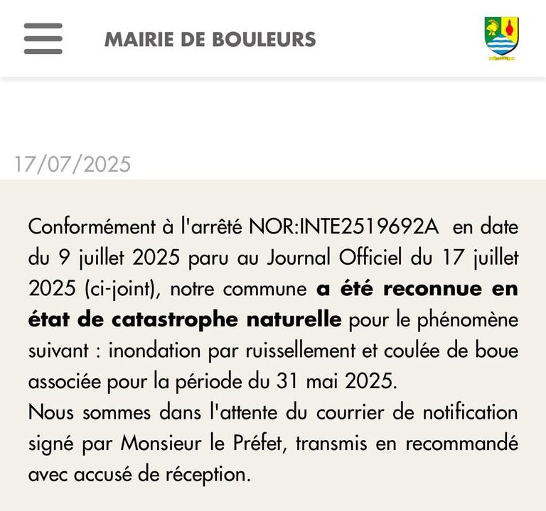 Inondations par ruissellement à Bouleurs : catastrophe naturelle reconnue
