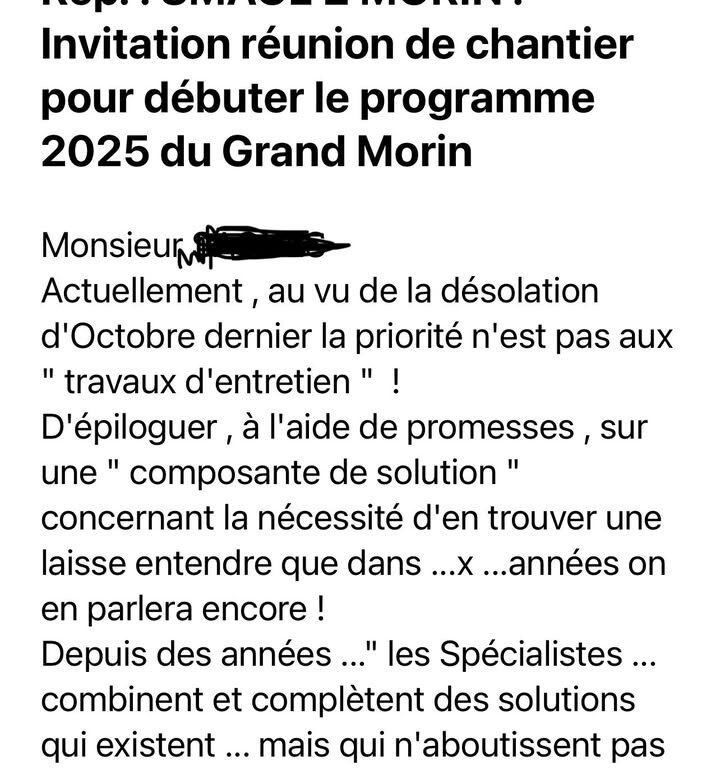 R&eacute;ponse d&rsquo;un habitant de Cr&eacute;cy-la-Chapelle au SMAGE