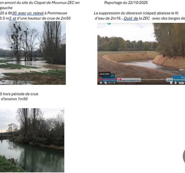 Retrait du clapet de Mouroux : craintes sur la gestion des crues en aval