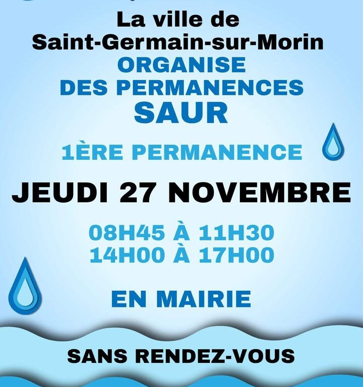 Permanences SAUR à Saint-Germain-sur-Morin : infos eau et facturation