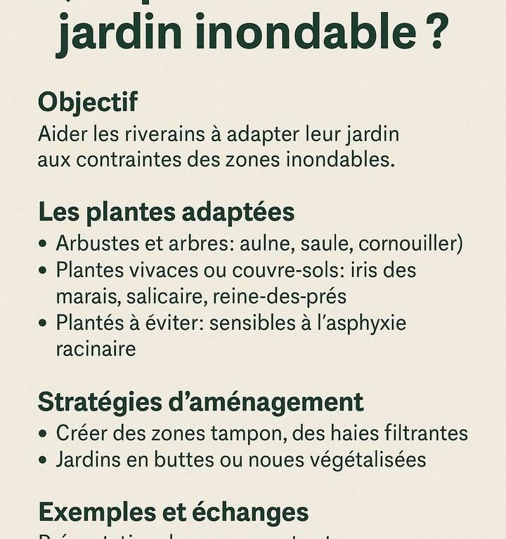 Atelier gratuit : que planter dans un jardin inondable