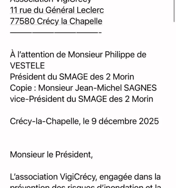Pollution Aubetin-Grand Morin : courrier adress&eacute; au SMAGE