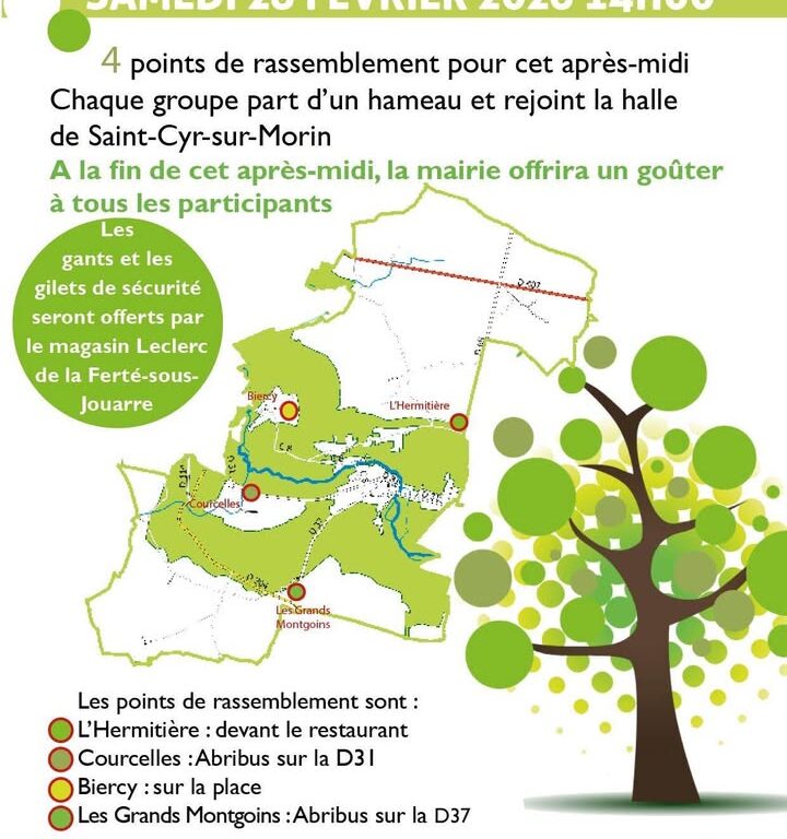 Nettoyage de la nature &agrave; Saint-Cyr-sur-Morin le 28 f&eacute;vrier