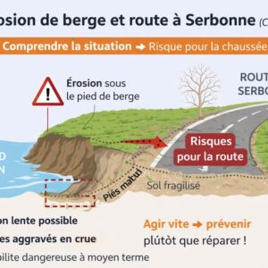 Érosion du Grand Morin à Crécy : la route de Serbonne menacée