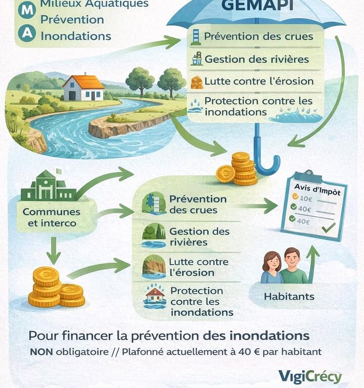 Taxe GEMAPI : vers une hausse &agrave; 50 &euro; par habitant en 2026