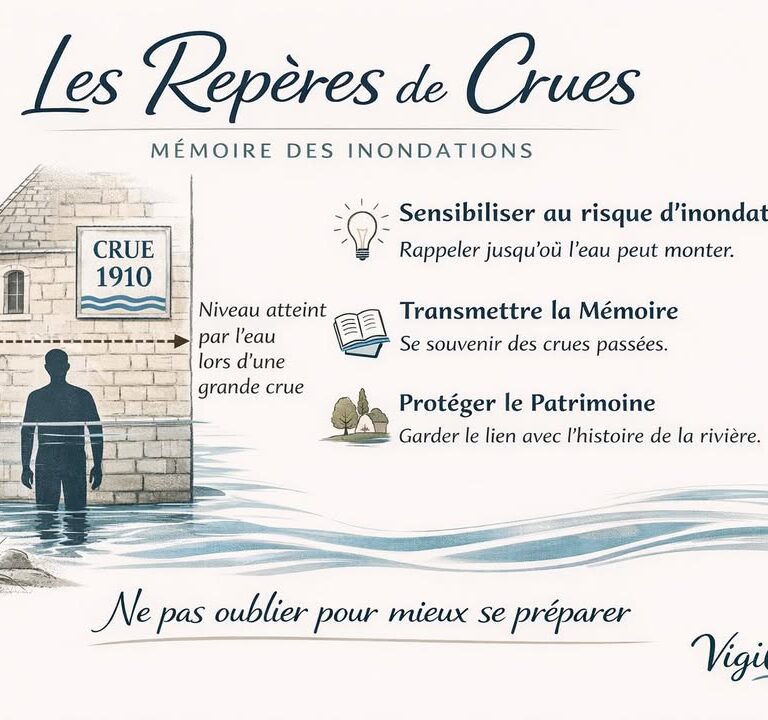 30 repères de crues installés dans 10 communes du bassin versant