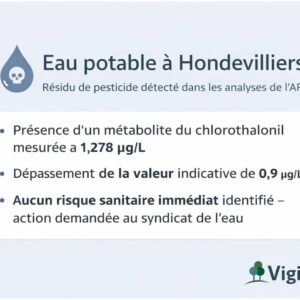 Eau potable à Hondevilliers : analyses ARS et présence de pesticide