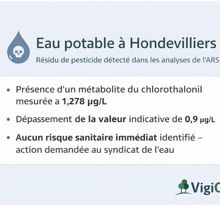 Eau potable à Hondevilliers : analyses ARS et présence de pesticide
