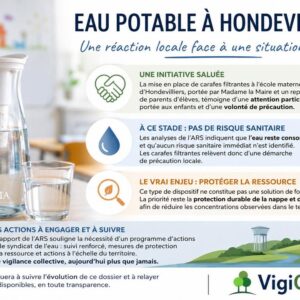 Eau potable à Hondevilliers : carafes filtrantes face aux pesticides
