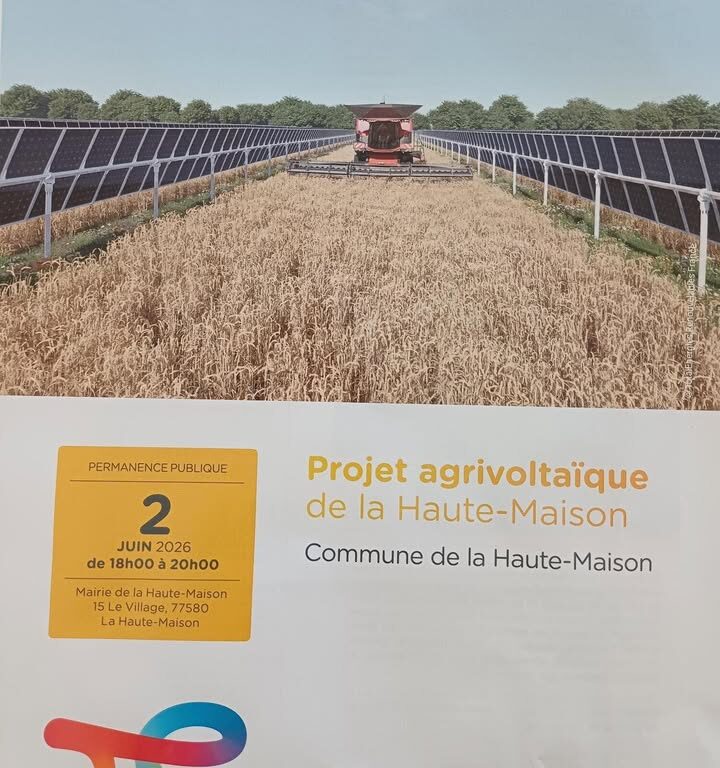Projet agrivolta&iuml;que TotalEnergies &agrave; La Haute-Maison : r&eacute;union publique le 2 juin