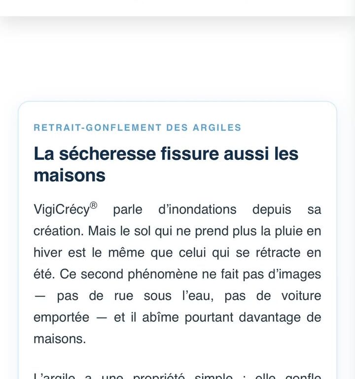 Pour lire notre dossier, c&rsquo;est ici&nbsp;: https://vigicrecy.fr/retrait-gonflement-des-argiles/ 👈