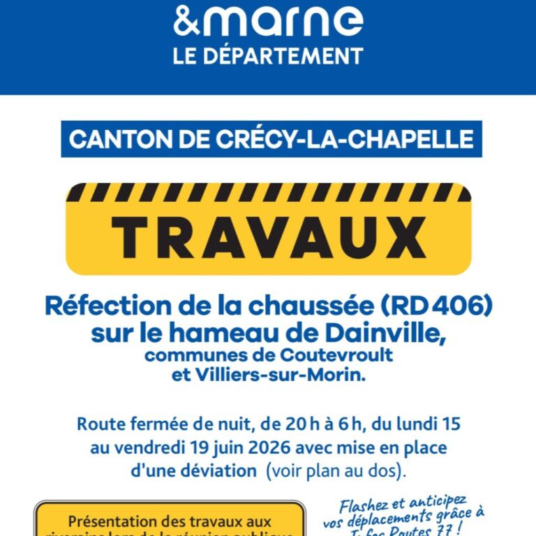 Travaux RD406 &agrave; Dainville : fermetures nocturnes du 15 au 19 juin
